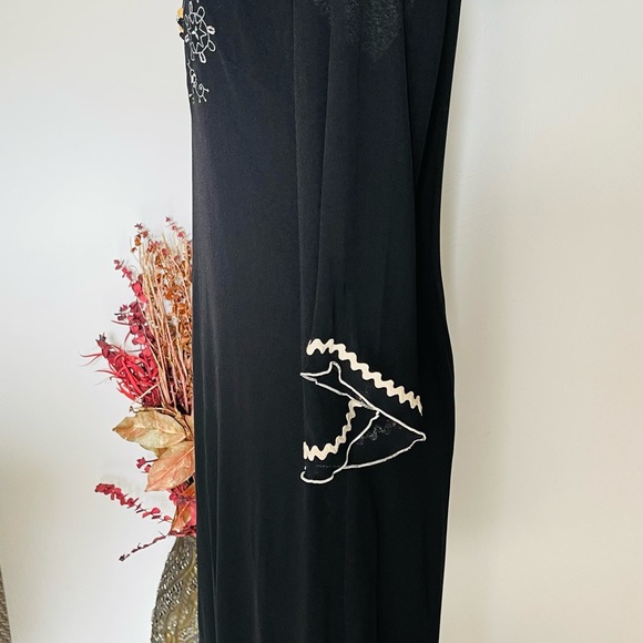 OMBRÉ BOHEMIAN BLACK DRESS SIZE 10 - Picture 4 of 5